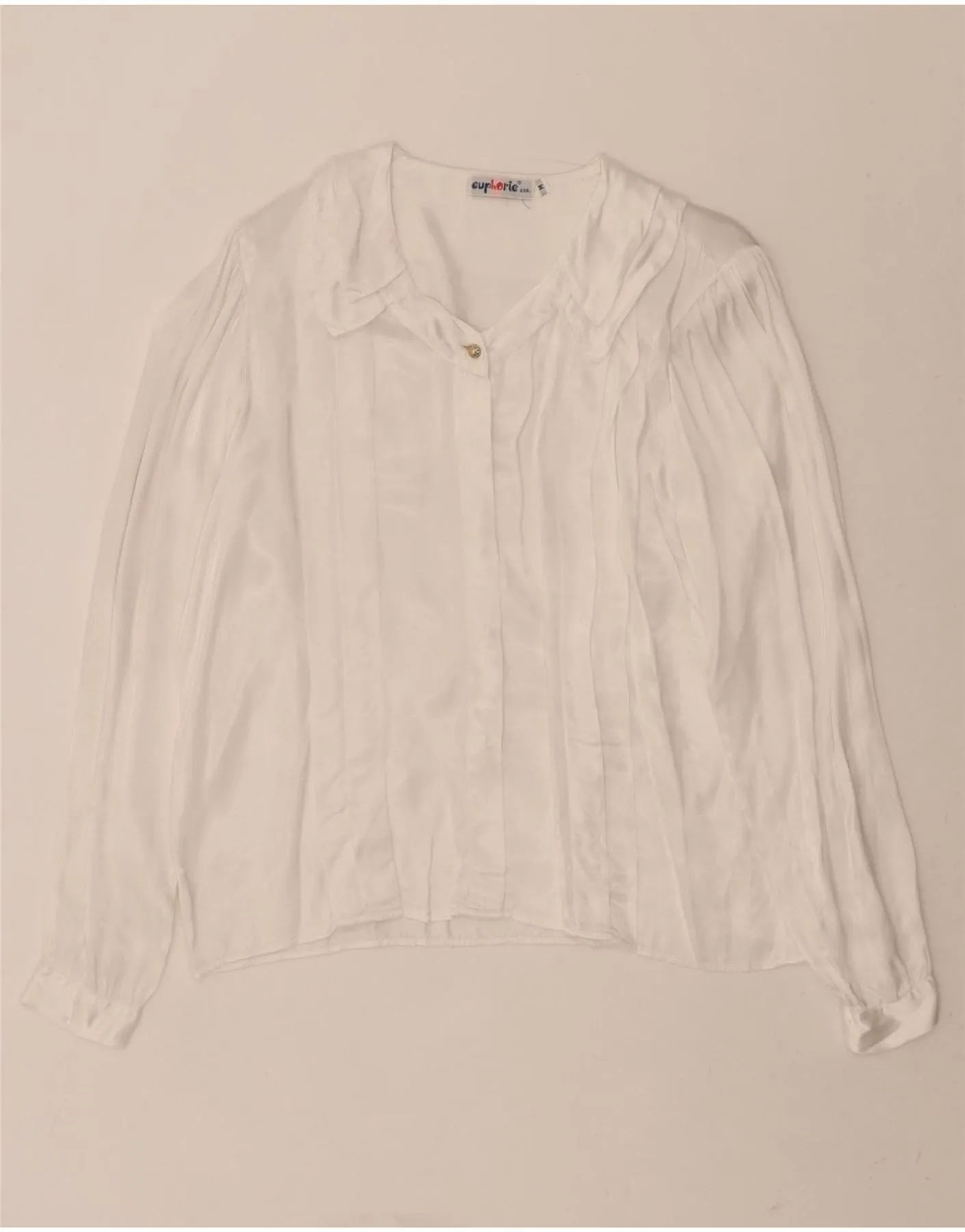 Outdoor Adventure VINTAGE Womens Shirt Blouse UK 14 Medium White Viscose