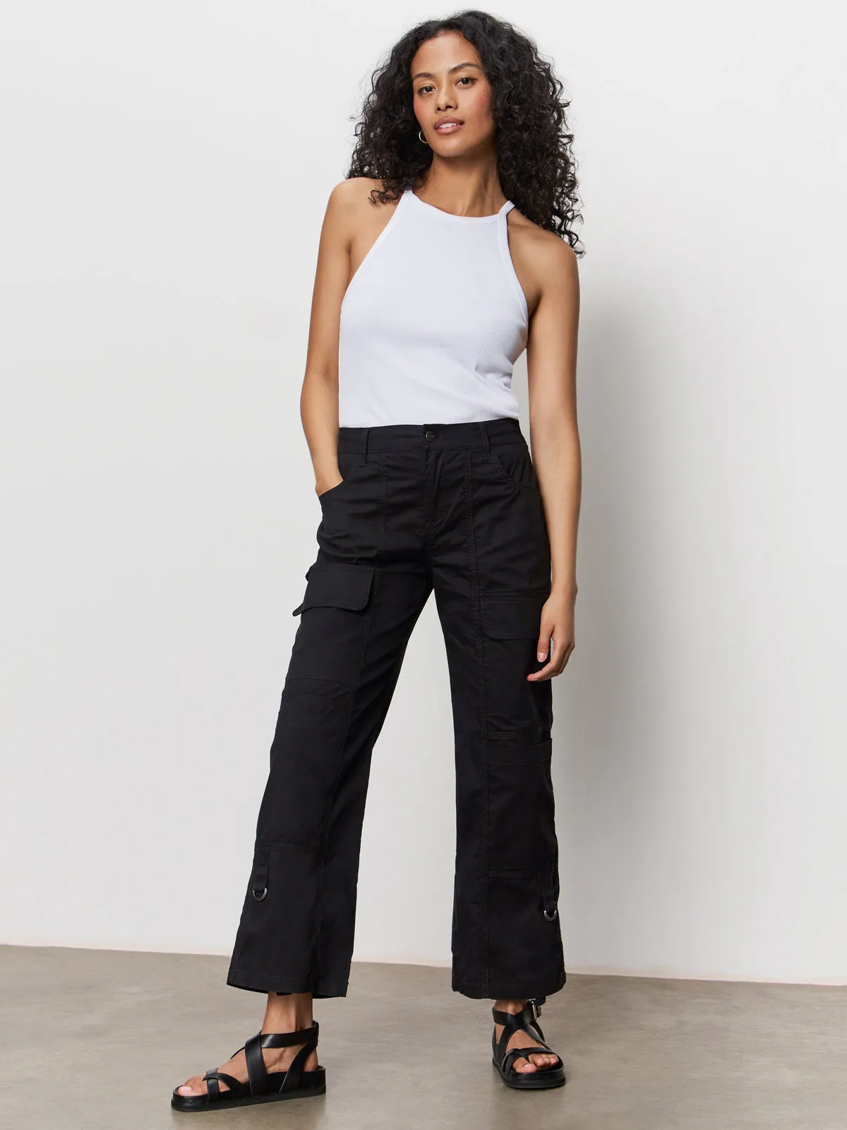 Cali Cargo Standard Rise Pant Black Stylish Cut