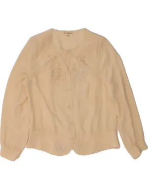 Subtle patterns All day wearability VINTAGE Womens Shirt Blouse IT 42 Medium Beige Floral Silk