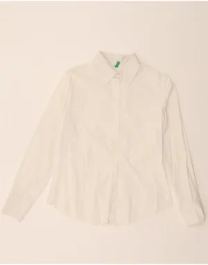 BENETTON Womens Shirt UK 14 Medium White Seamless Sides First Date