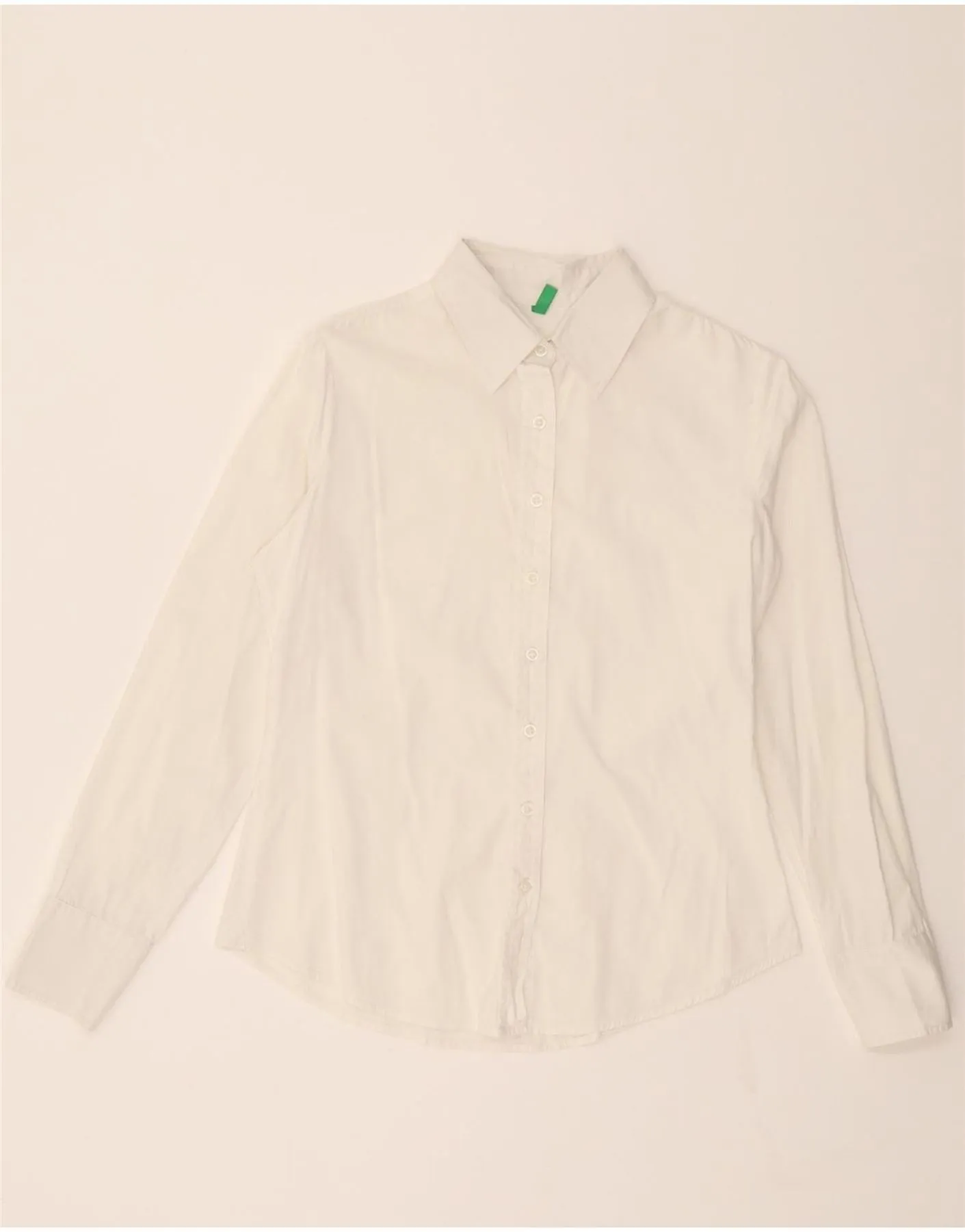 BENETTON Womens Shirt UK 14 Medium White Seamless Sides First Date