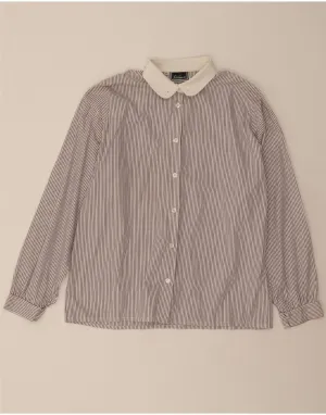 Premium Finish Smooth Finish LUISA SPAGNOLI Womens Shirt IT 44 Medium White Pinstripe