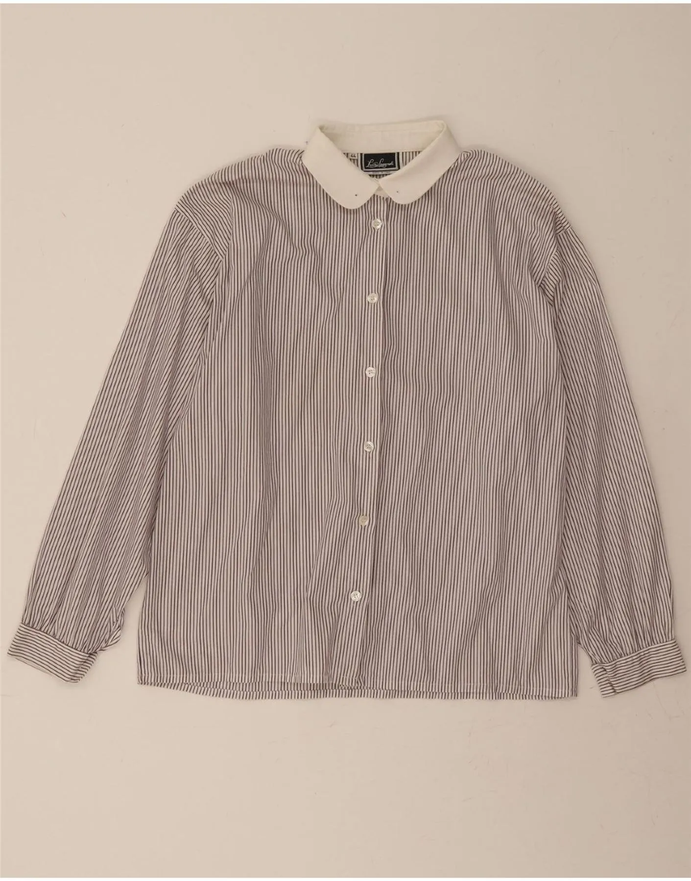 Premium Finish Smooth Finish LUISA SPAGNOLI Womens Shirt IT 44 Medium White Pinstripe
