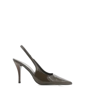 Casual Platform Heels Soft Layers VALASCA - OLIVE PATENT