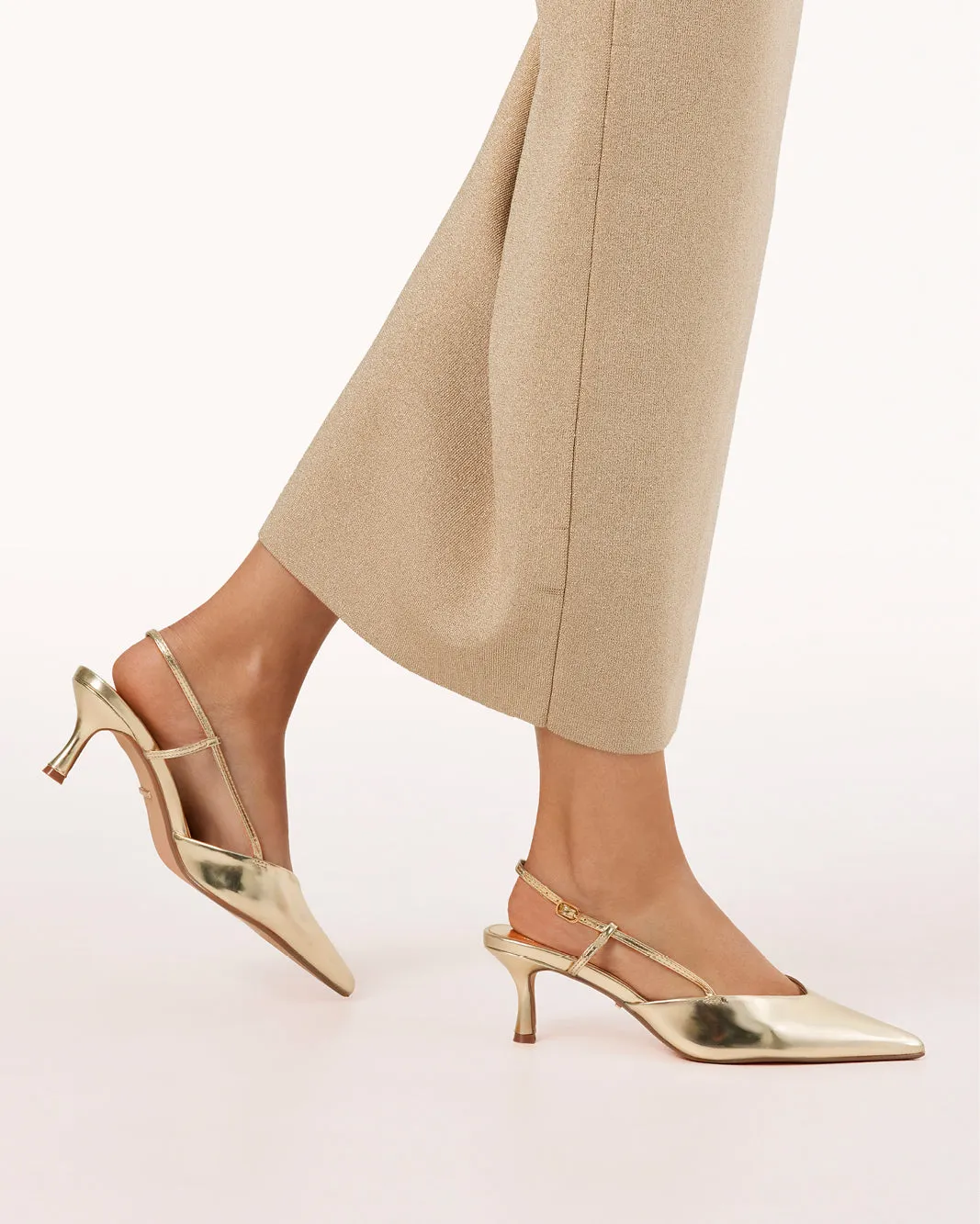 Pink Stiletto Heels Vegan Heels VARRO - LIGHT GOLD SHINE