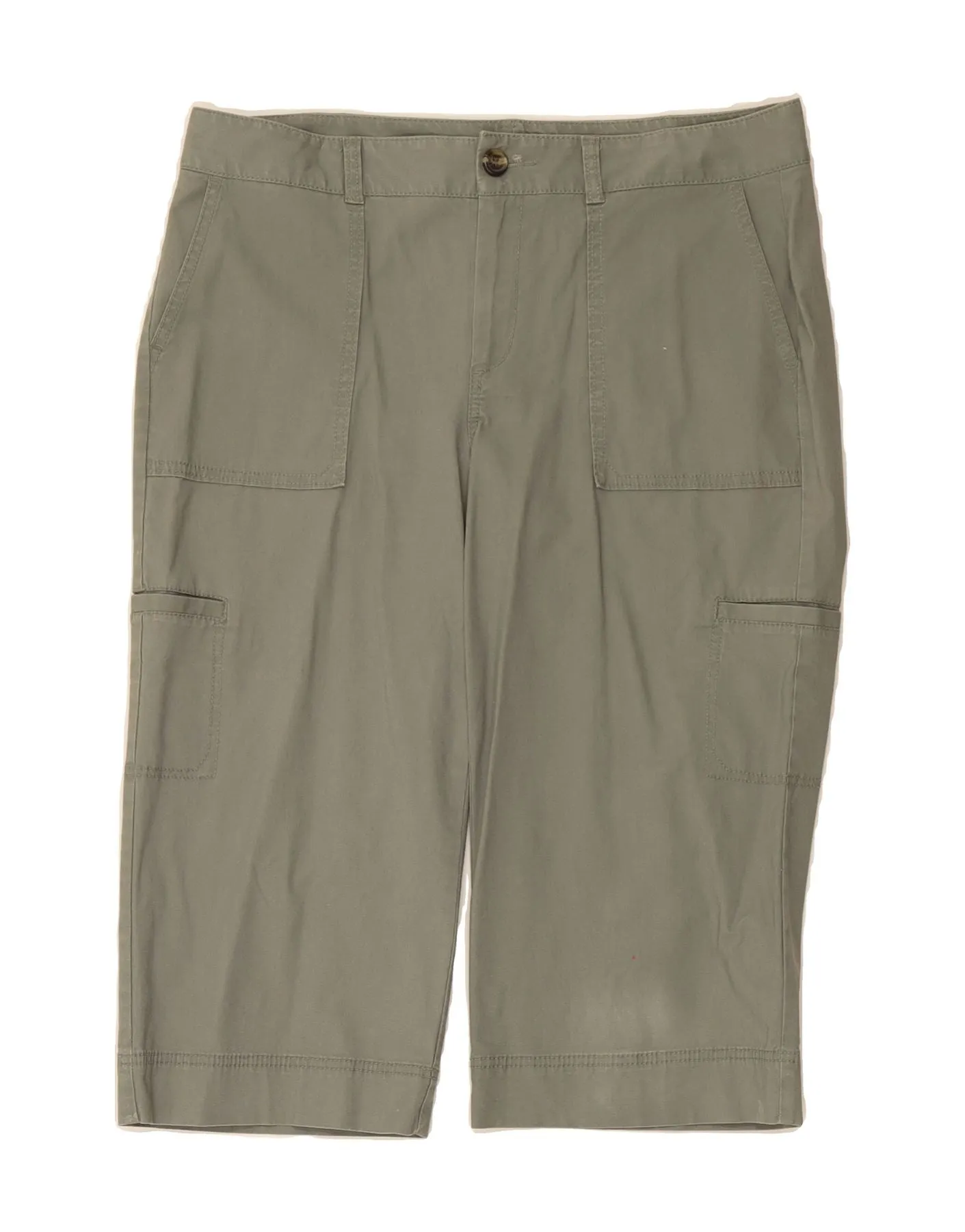 Double Stitched Seams Classic Style DOCKERS Womens Curvy Mid Rise Bermuda Cargo Shorts US 12 Large W36  Green