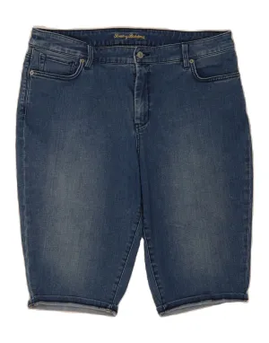 TOMMY BAHAMA Womens Denim Bermuda Shorts W36 XL Blue Cotton Soft Stretch Collar Durable Thread Construction