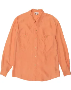 Bamboo Fiber Blend Chic Look OTTO KERN Womens Shirt UK 16 Large Orange Silk