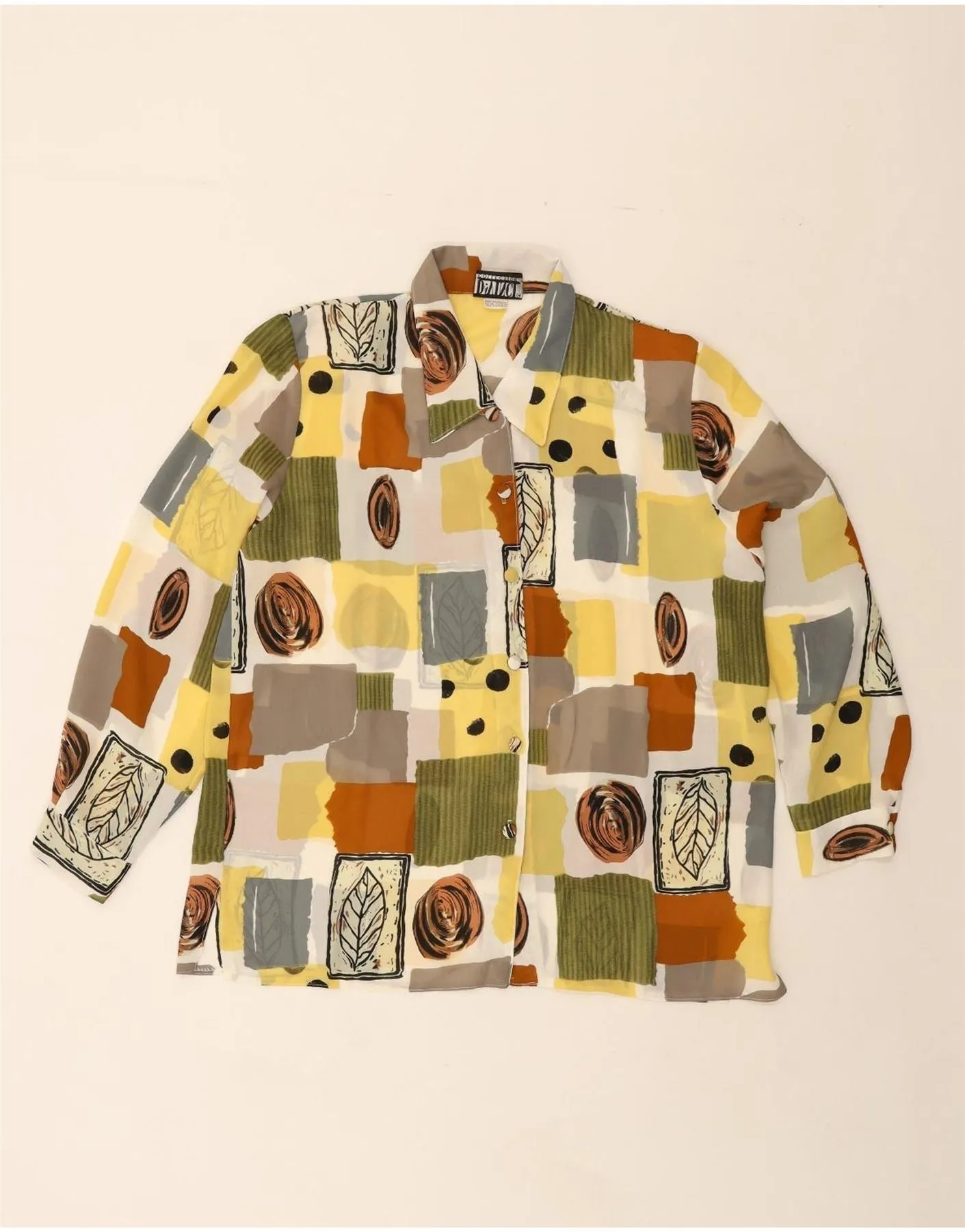 Functional Pocket Smooth Stitch Pattern DA.VINCI Womens Shirt Blouse UK 18 XL Multicoloured Patchwork Polyester