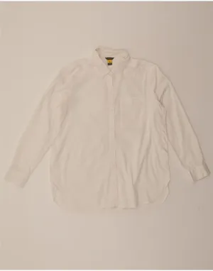 EDDIE BAUER Womens Shirt UK 16 Large White Cotton Dressy look Structured Collar