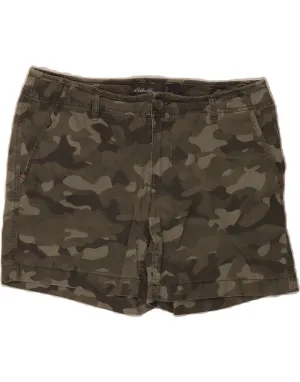EDDIE BAUER Womens Chino Shorts US 10 Large W32  Khaki Camouflage Cotton tailored look First Date