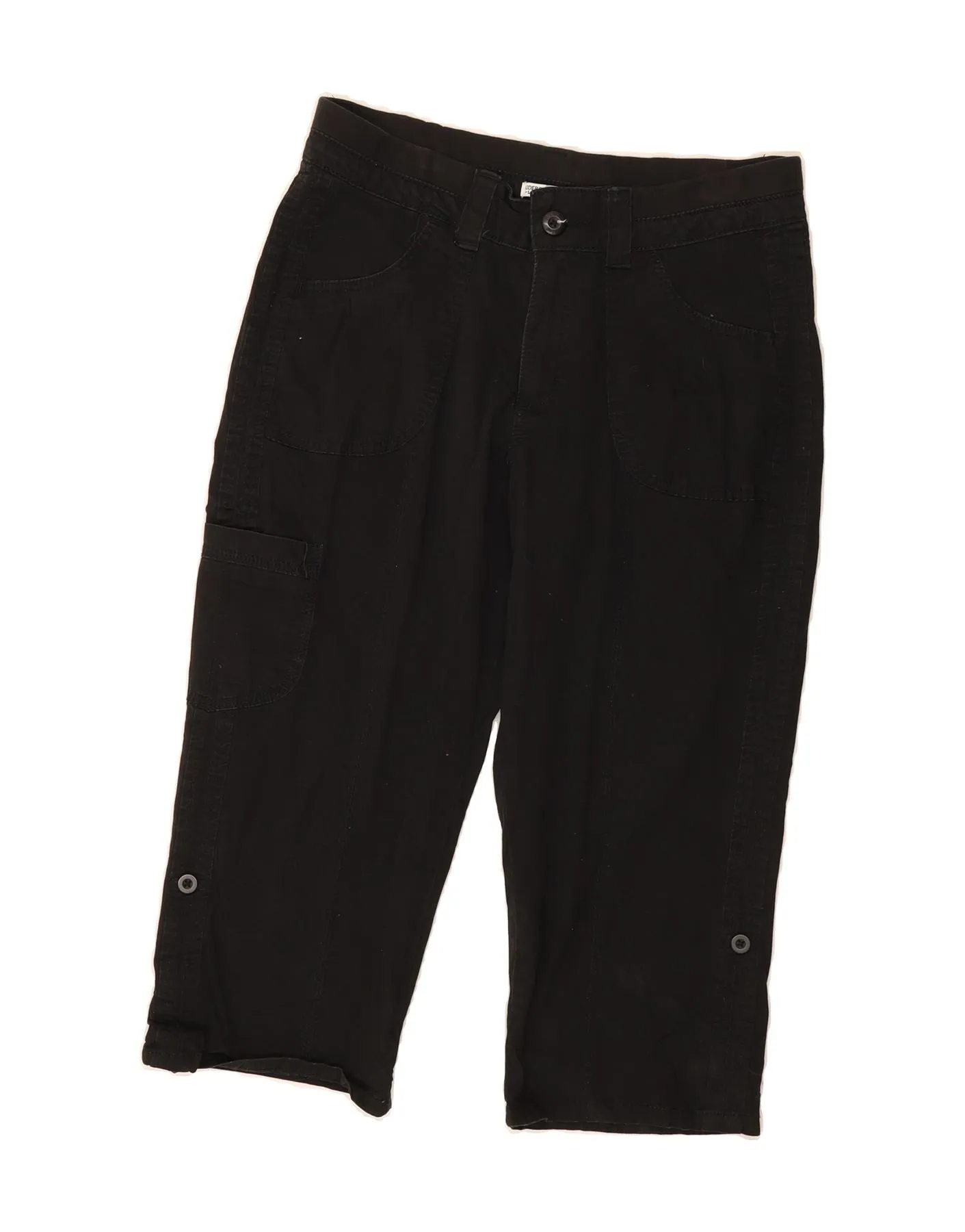 LEE Womens Skimmer Mid Rise Bermuda Shorts US 10 Large W32 Black Cotton Pure Cotton Seasonal Fashion