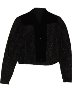 VINTAGE Womens Shirt Blouse UK 14 Medium Black Viscose Street Fashion