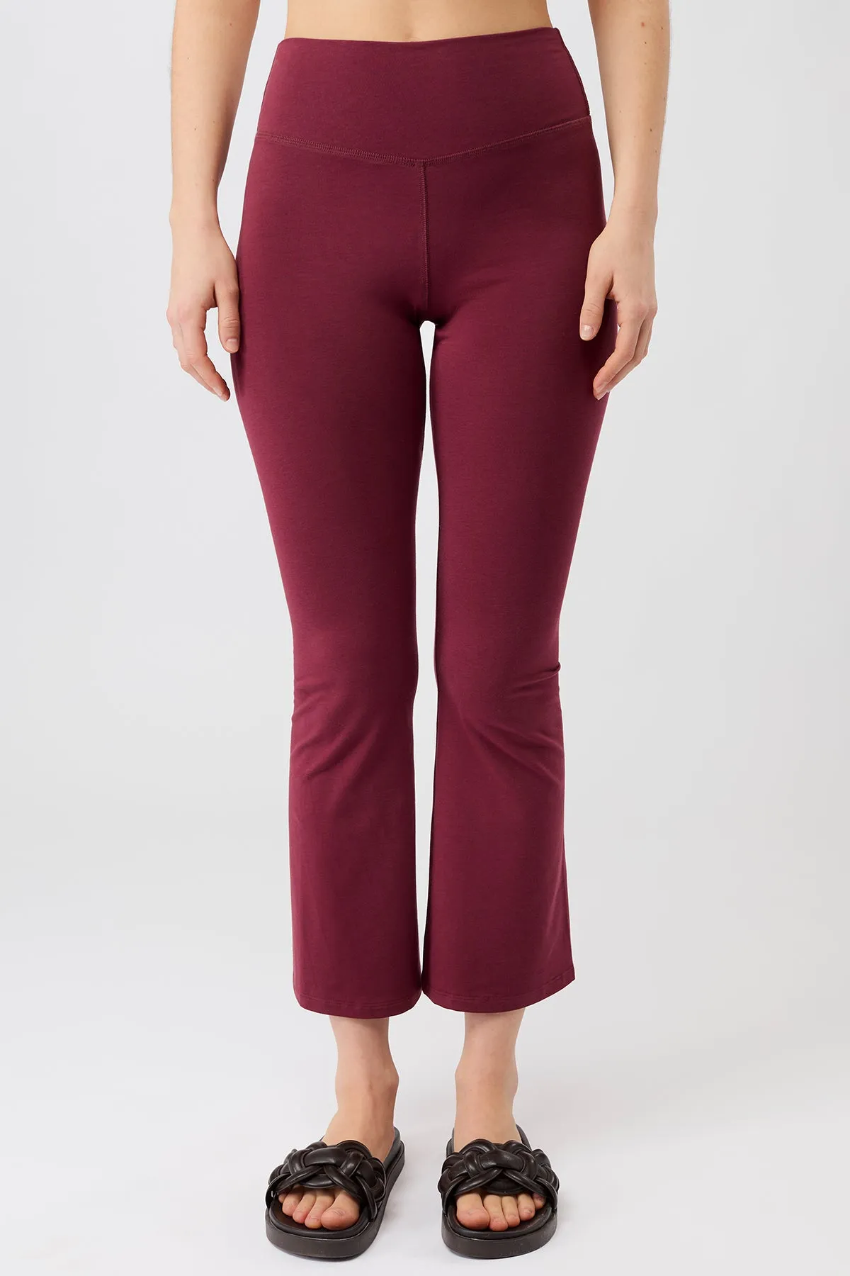 Cropped Flared Pants - Beet Warm Layer Squat Proof Summer Wear