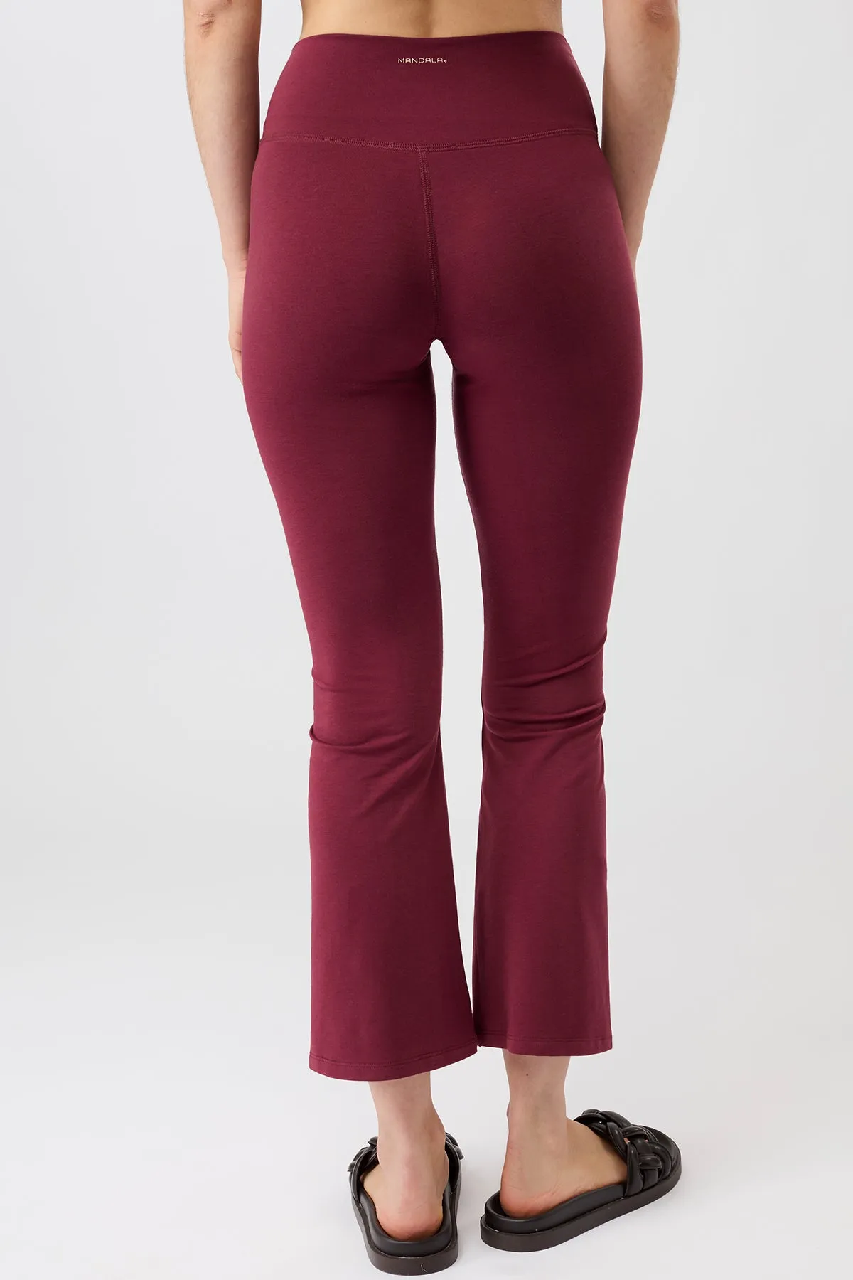 Soft Touch City Walk Cropped Flared Pants - Beet