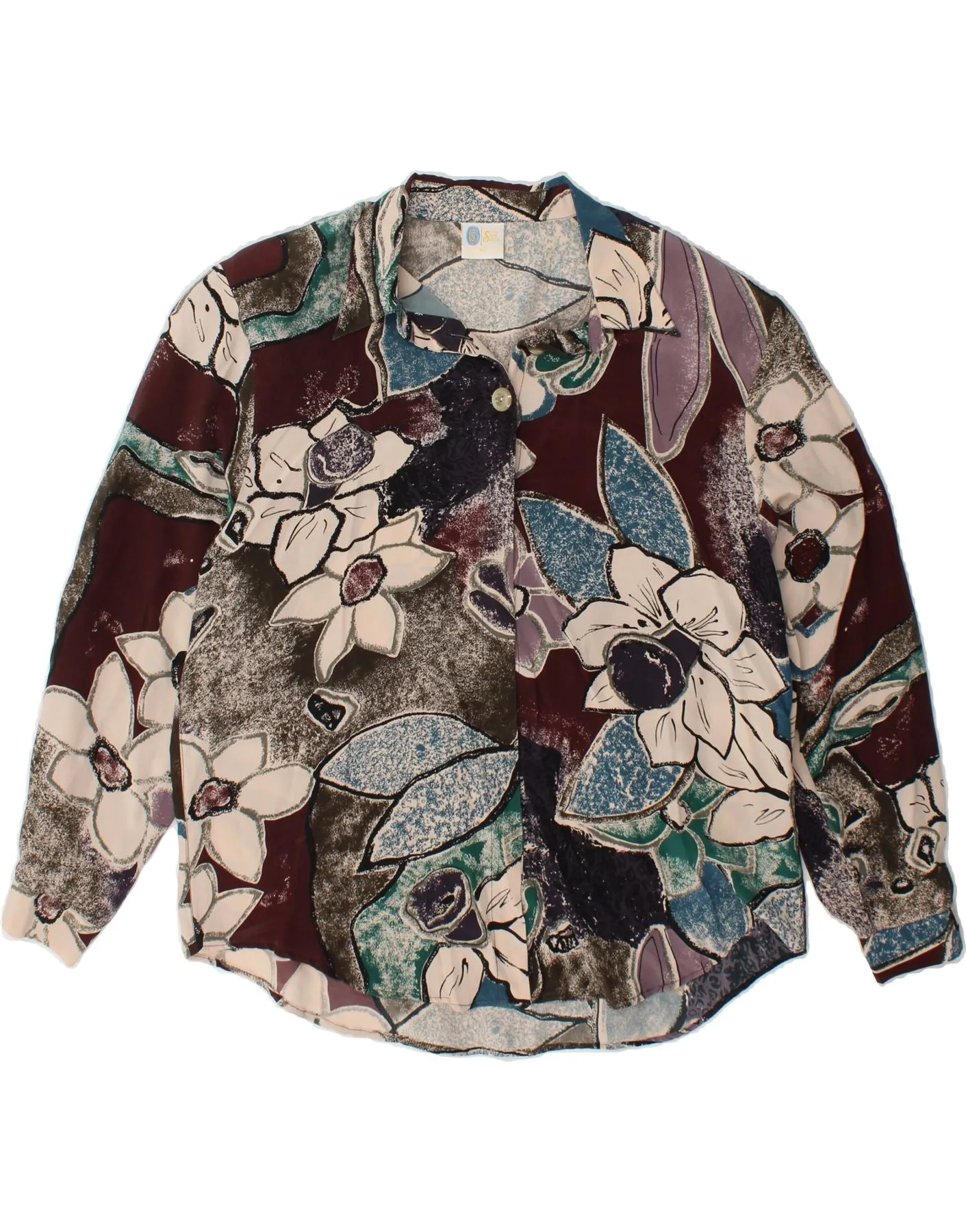 YOUR SIXTH SENSE Womens Shirt Blouse EU 42 Large Multicoloured Floral Silk Mix-And-Match