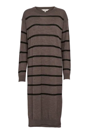 Vera Long Dress - Brown Melange / Black Trendy Everyday