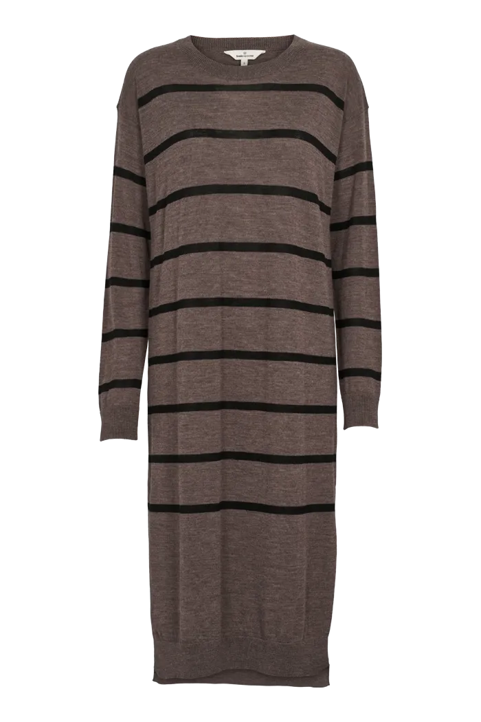 Vera Long Dress - Brown Melange / Black Trendy Everyday
