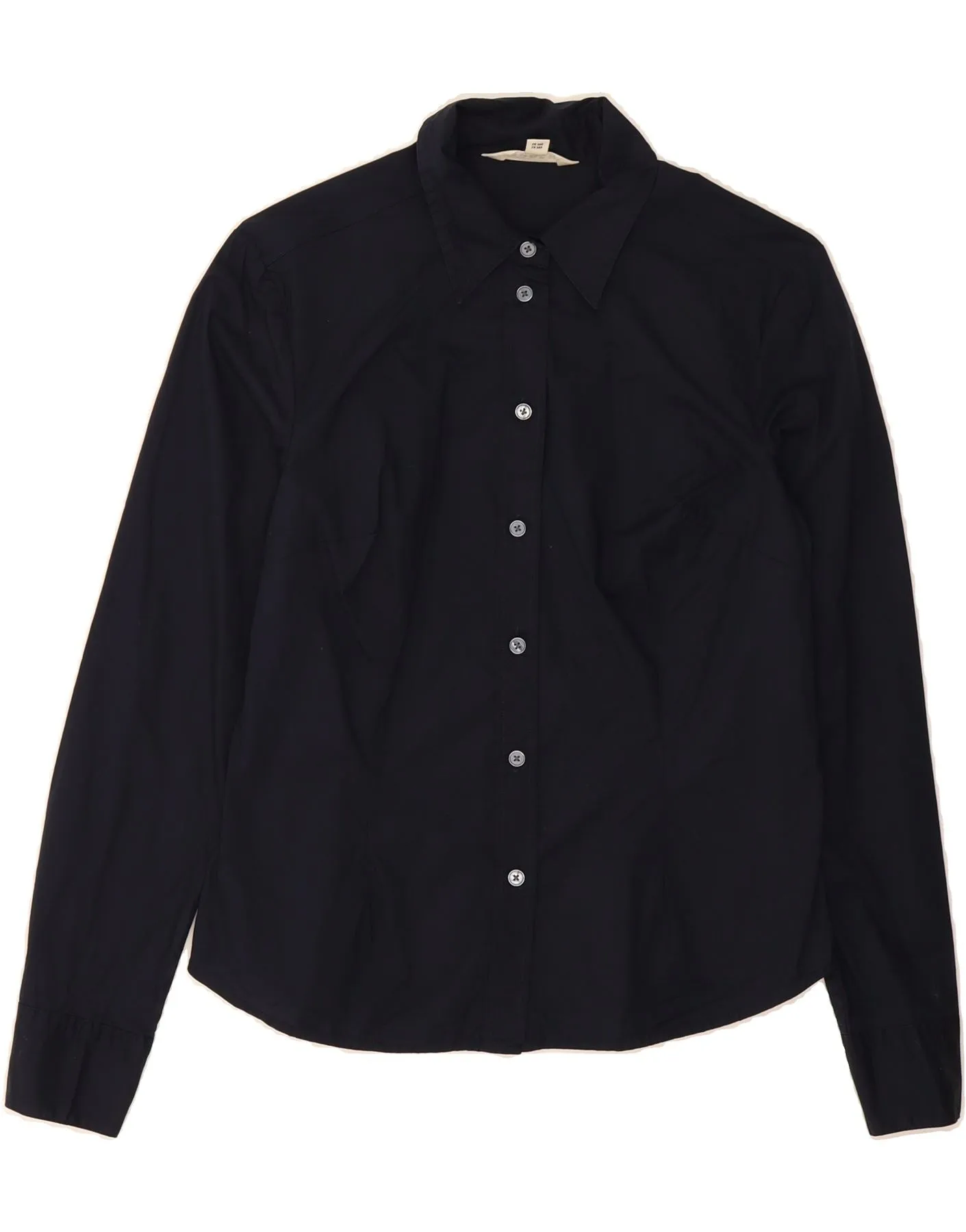 Flexible Mobility Bold Hue BODEN Womens Shirt UK 10 Small Navy Blue Cotton