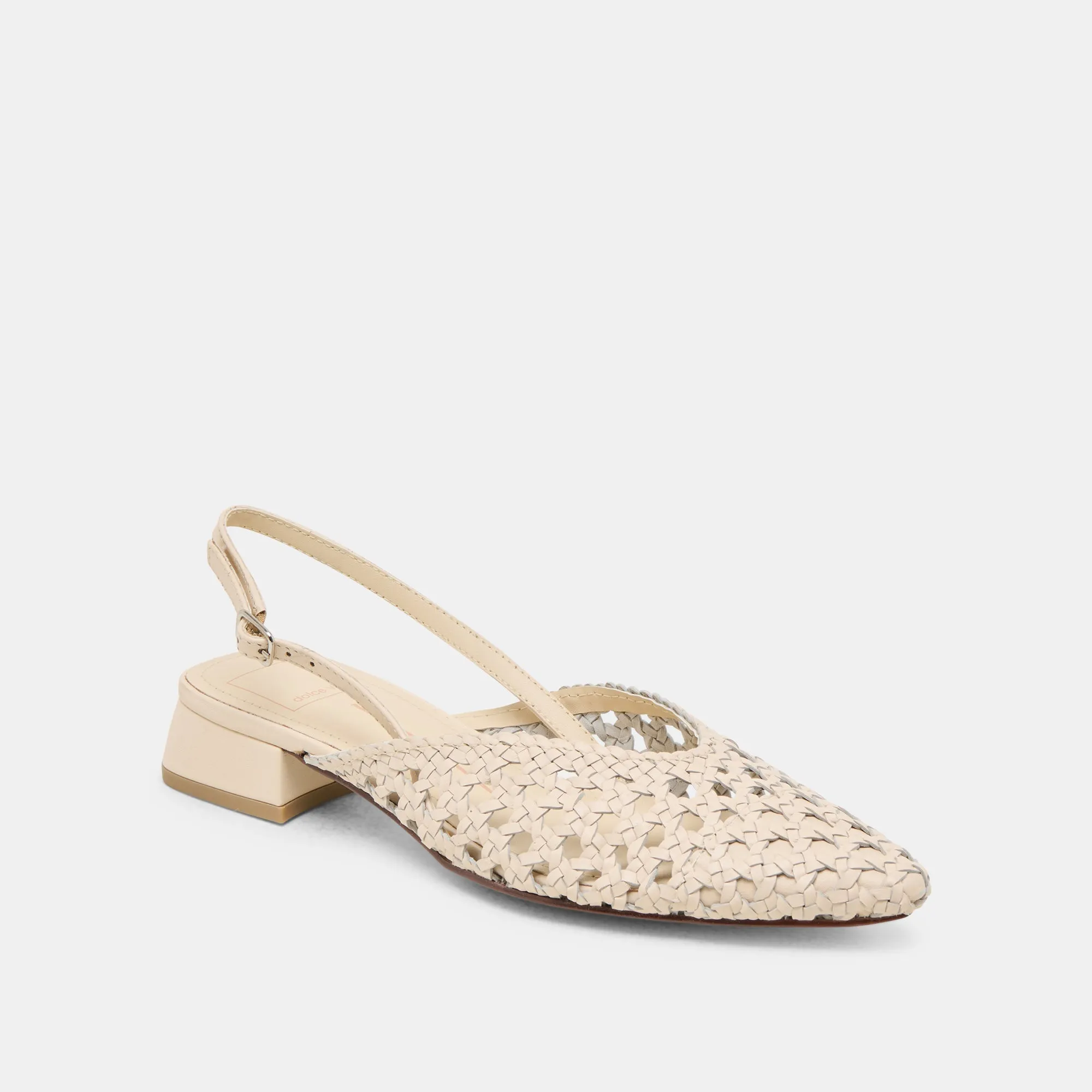 Wellness Step Taste Tour BIRDIE FLATS OFF WHITE WOVEN LEATHER