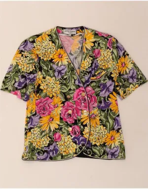 Trendy Pattern Coffee Run PIERRE CARDIN Womens Shirt Blouse IT 48 XL Multicoloured Floral