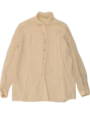 FERRETTI Womens Shirt Blouse IT 48 XL Beige Acetate Fade Resistant Formula Formal Elegance