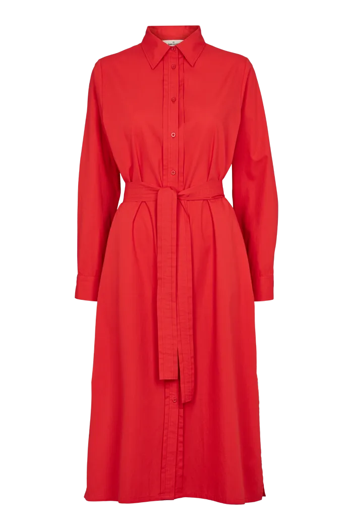 Vilde Pleat Dress - High Risk Red Lightweight Wear
