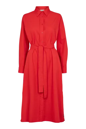 Relaxed fit wear Vilde Pleat Dress - High Risk Red
