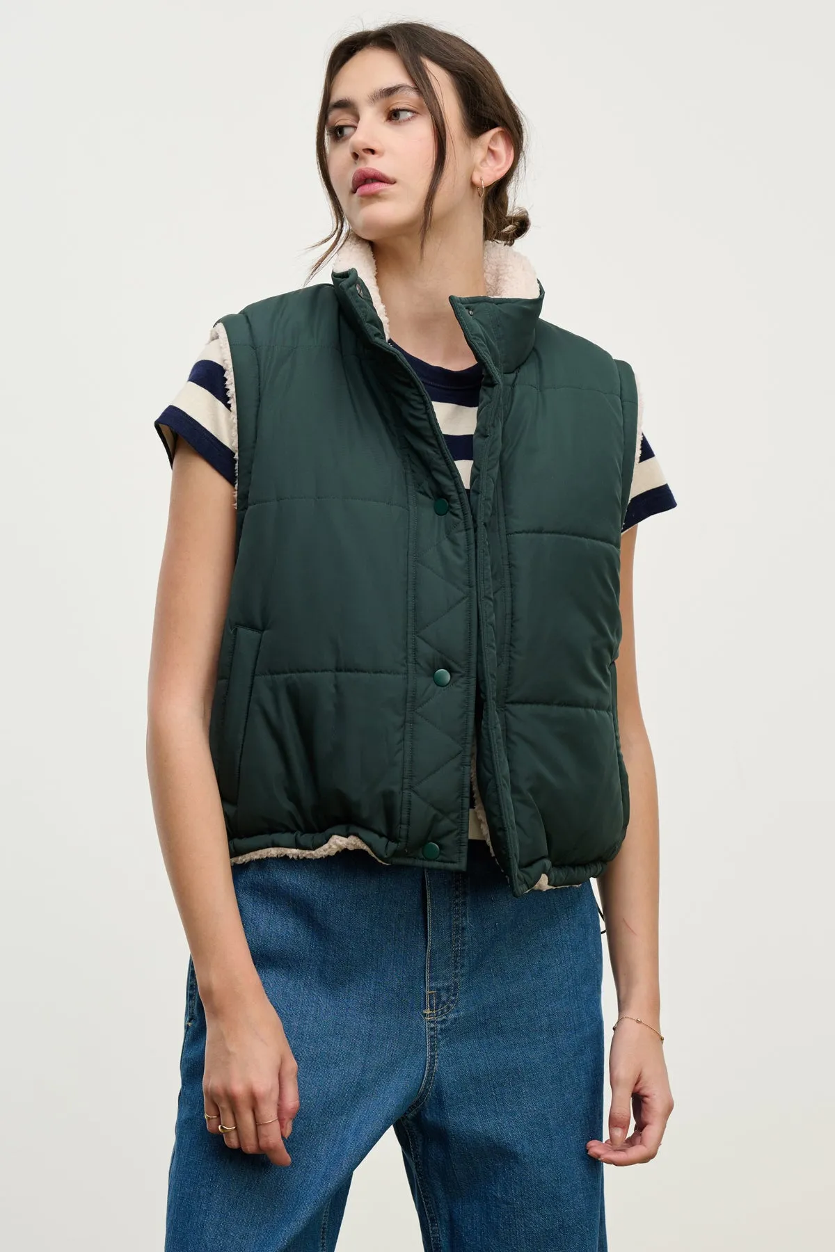 Strong Zip CATHY PUFFER SHERPA REVERSIBLE VEST