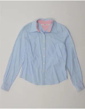 TOMMY HILFIGER Womens Shirt US 6 Medium Blue Reinforced Elasticity