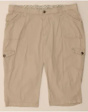 Plus size option LEE Womens High Waist Cargo Bermuda Shorts US 18 2XL W38  Beige Cotton