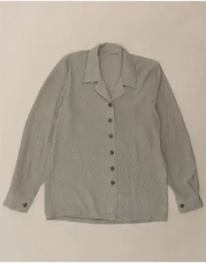 Business Meeting VINTAGE Womens Shirt Blouse UK 16 Large Grey Argyle/Diamond