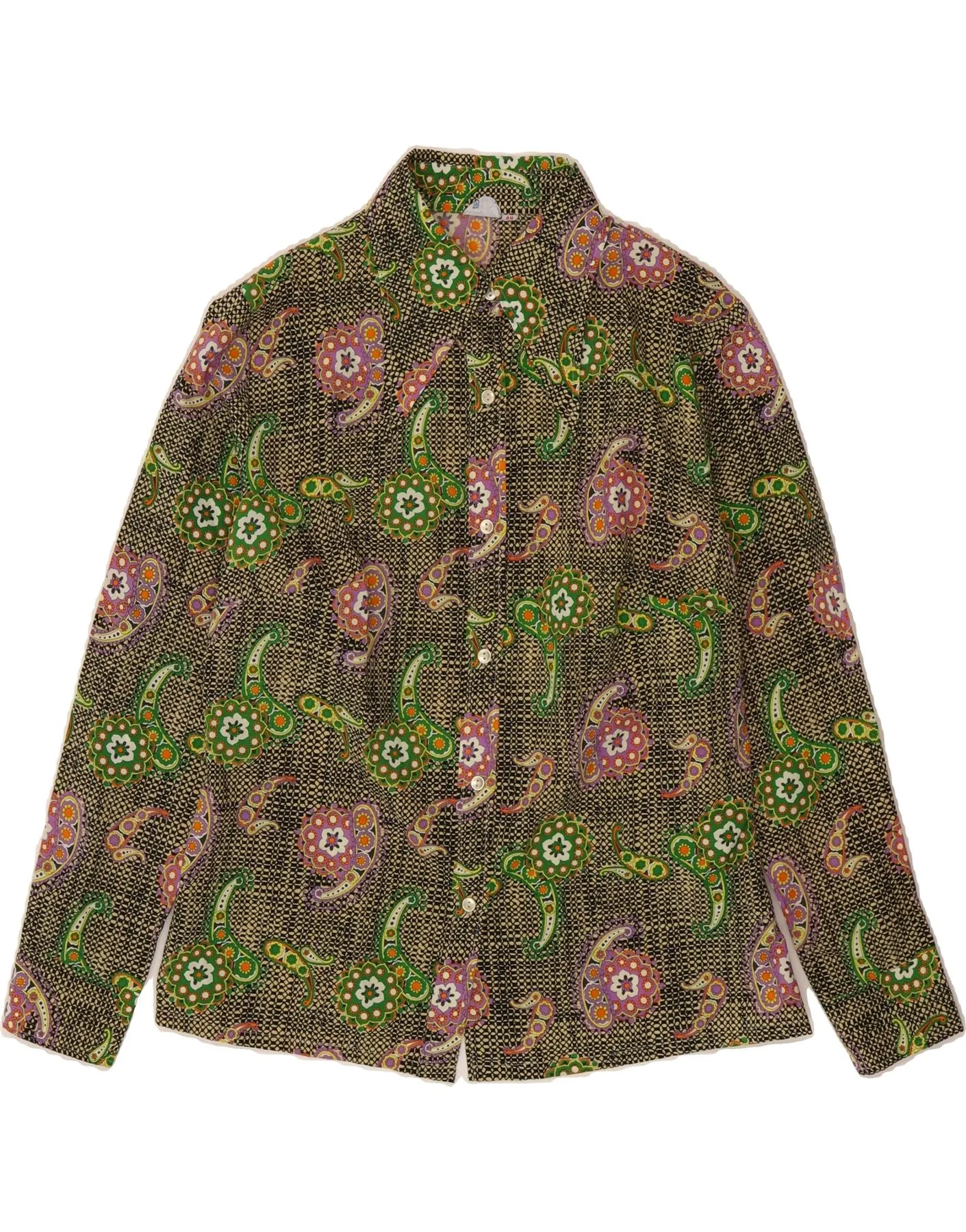 Unisex Option Wedding guest VINTAGE Womens Shirt Blouse IT 48 XL Multicoloured Paisley Polyester