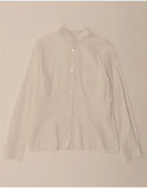 GIANFRANCO FERRE Womens Shirt UK 12 Medium White Cotton Cooling Mesh Lining Fall Foliage