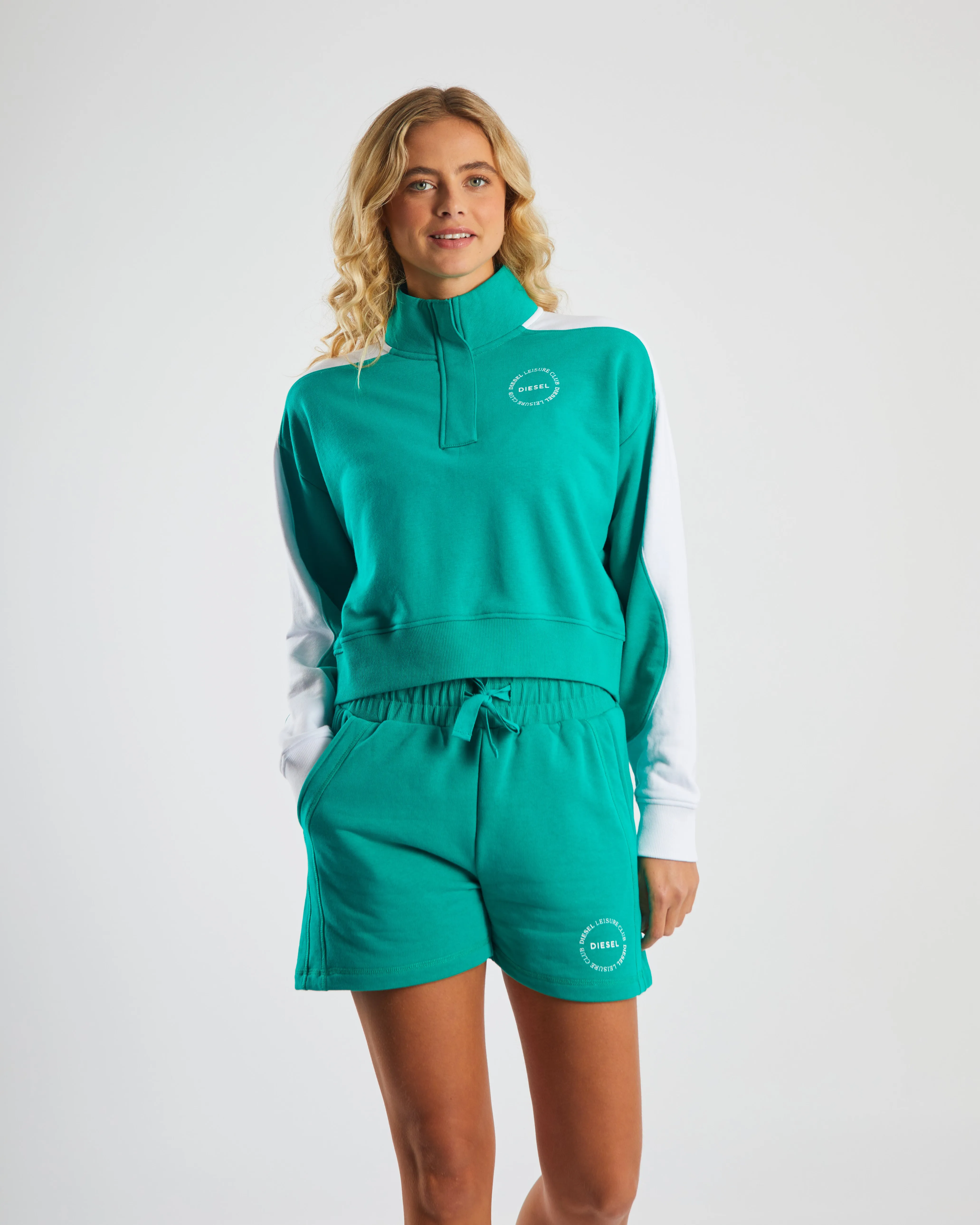 Steffi Half Zip Spearmint Green Timeless Comfort Weekend Relaxed
