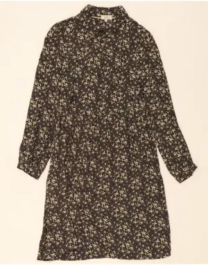 Striped style FAT FACE Womens Shirt Dress UK 10 Small Black Floral Viscose