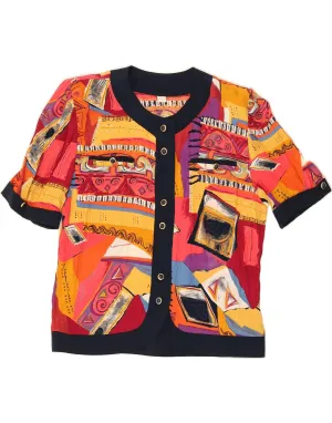 Checkered Look VINTAGE Womens Shirt Blouse IT 46 Large Multicoloured Geometric