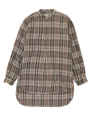 Anti Odor Treatment BENETTON Womens Shirt Dress UK 14 Medium Green Check Cotton