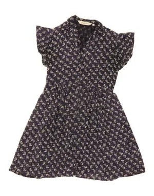 Layered Design GIORGIO KAUTEN Womens Shirt Dress UK 16 Large Navy Blue Floral