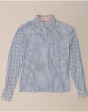 Evening Elegance TOMMY HILFIGER Womens Shirt US 6 Medium Blue Gingham Cotton
