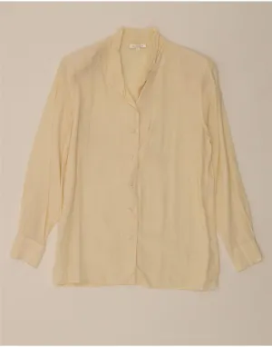 VINTAGE Womens Shirt Blouse IT 44 Medium Beige Silk Mountain Escape