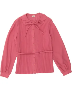 VINTAGE Womens Shirt Blouse UK 16 Large  Pink Polyester Solid Hue Sophisticated Elegance