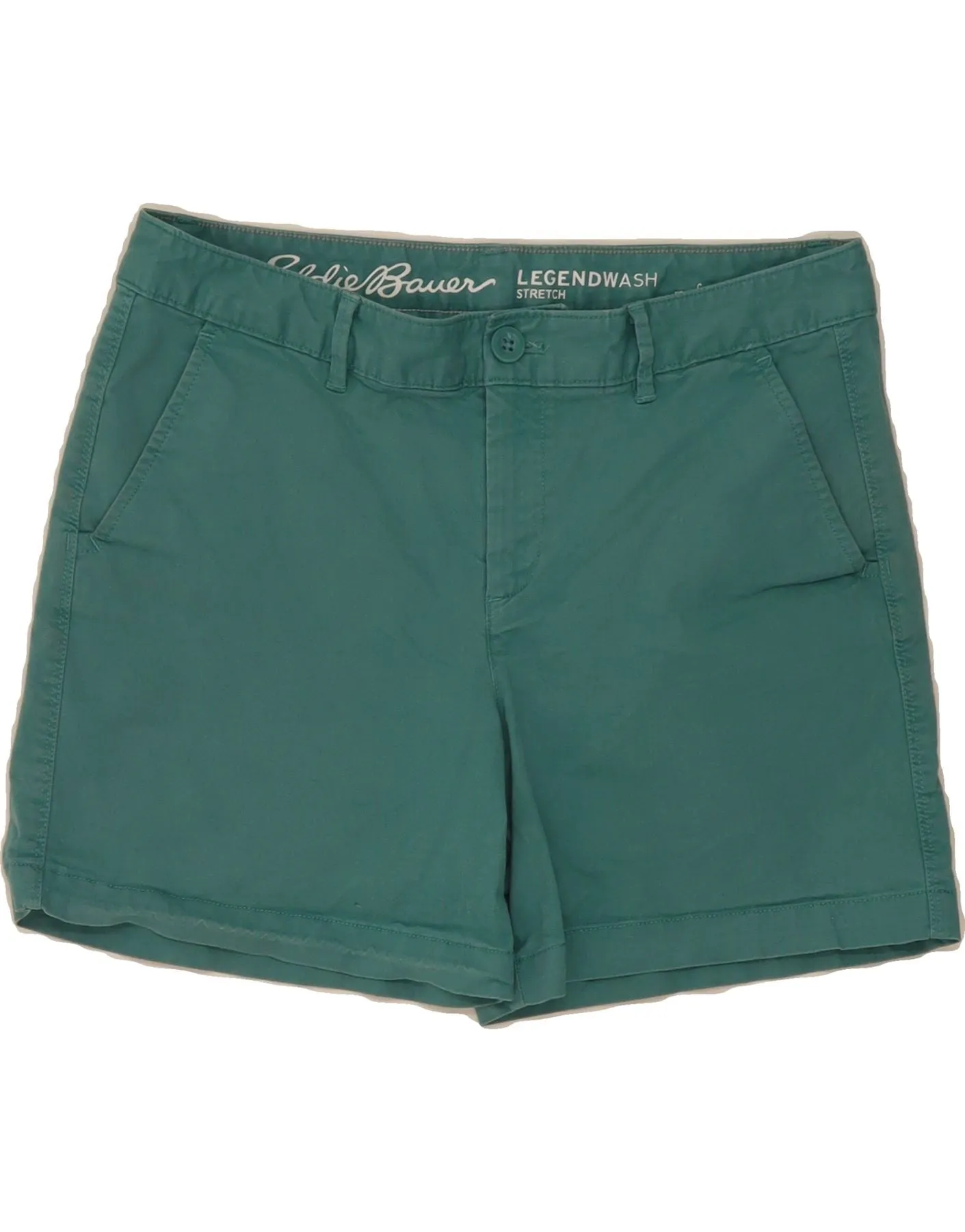 EDDIE BAUER Womens Chino Shorts US 8 Medium W34 Green Cotton Solid Hue
