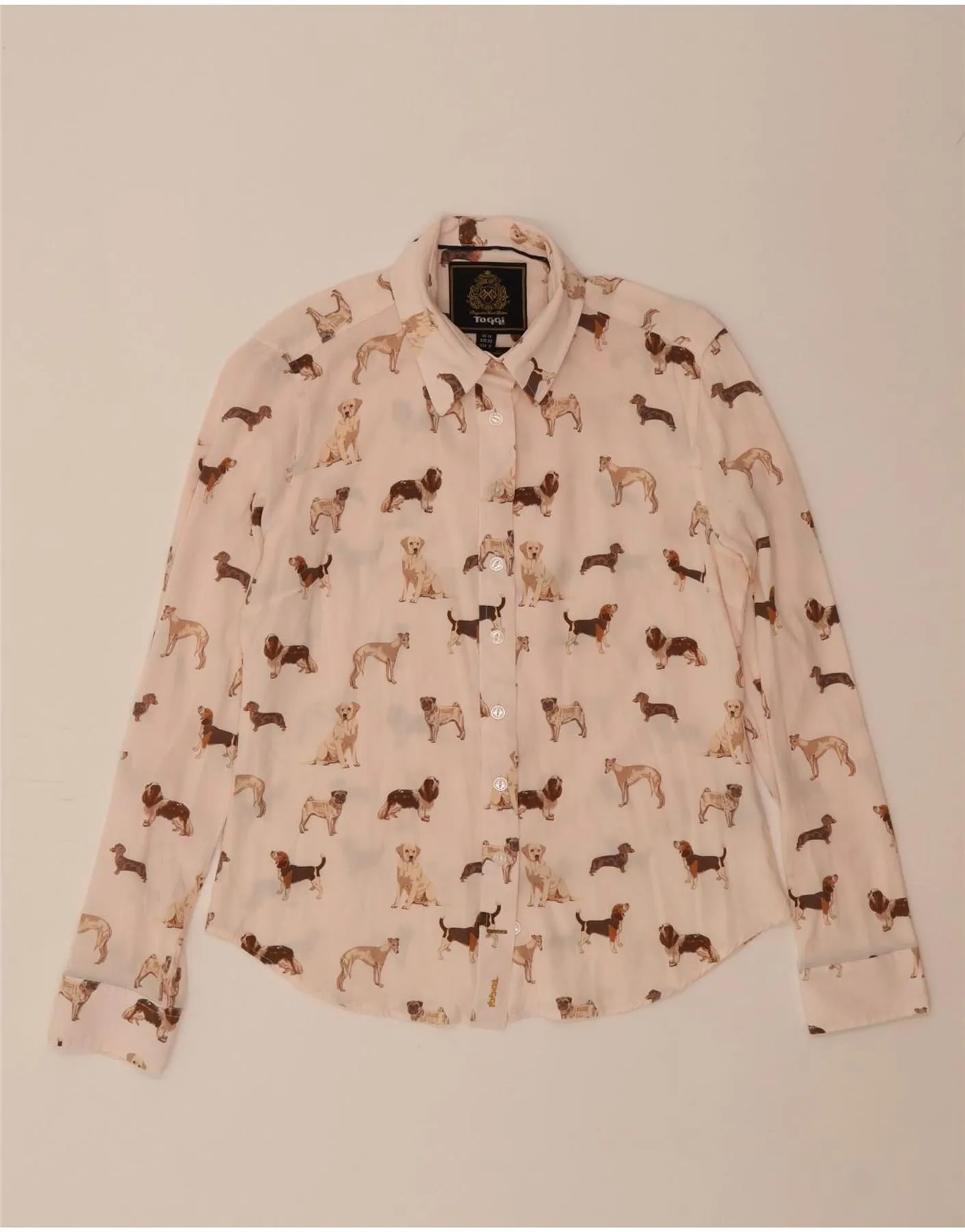 Smart Look TOGGI Womens Shirt UK 10 Small  Beige Animal Print Viscose