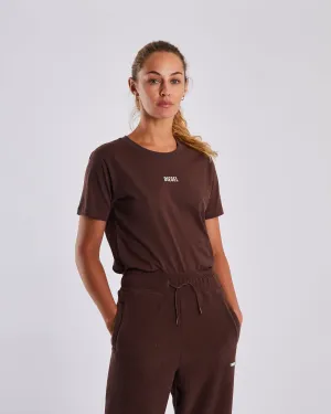 Wilder Tee Deep Coco RibbedNeckBanding