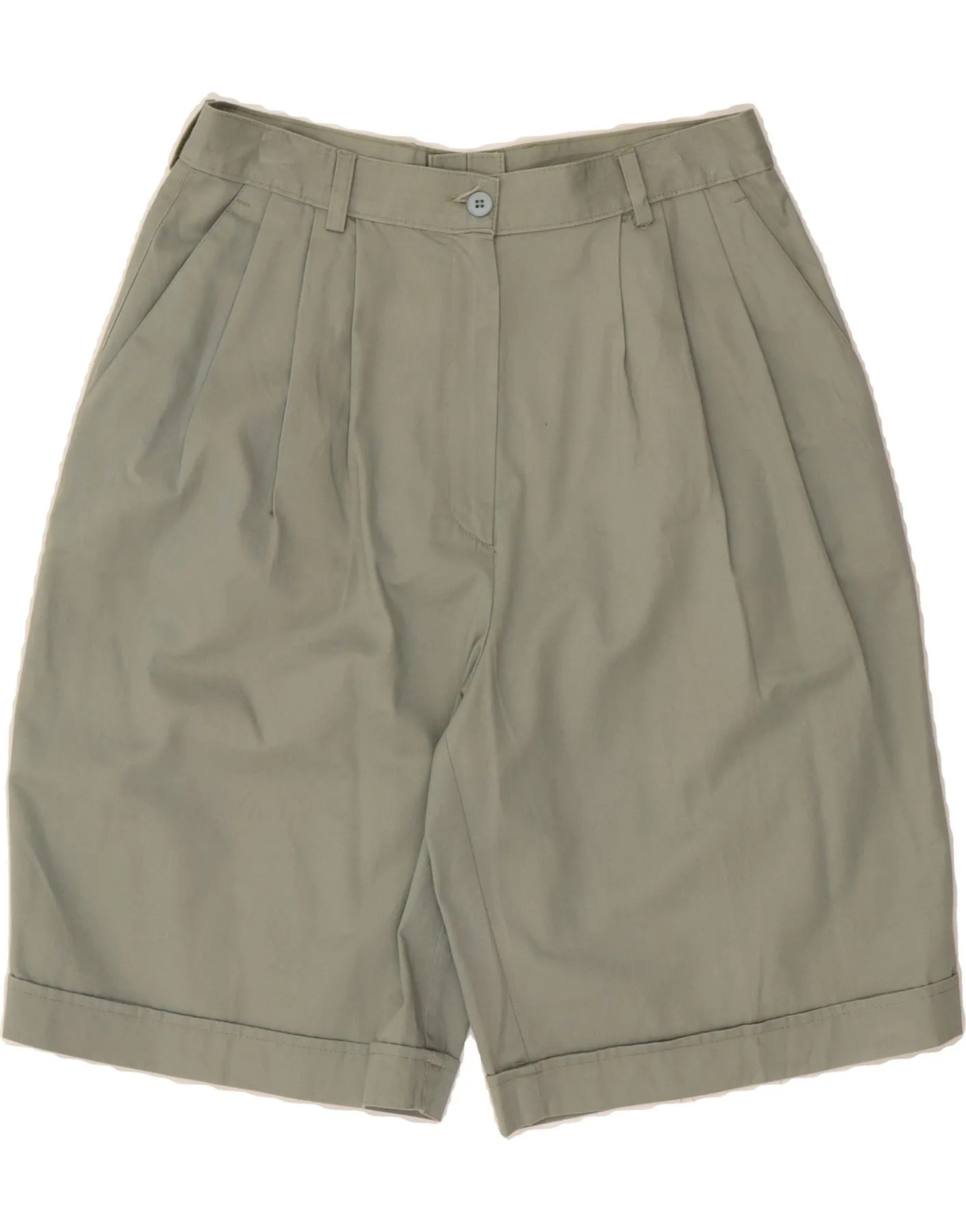 Unisex Option Durable Quality VINTAGE Womens High Waist Pegged Casual Shorts IT 46 Large W28  Green