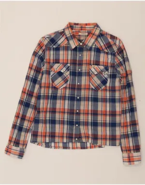 Petite Cut Fashion Statement LEE Womens Shirt UK 16 Large Blue Check