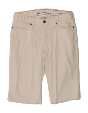 Refined Aesthetic Shimmer Effect EDDIE BAUER Womens Slightly Curvy Casual Shorts US 8 Medium W30 White