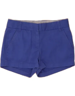J. CREW Womens Chino Shorts US 2 XS W30  Blue Cotton Wrinkle Resistant Finish
