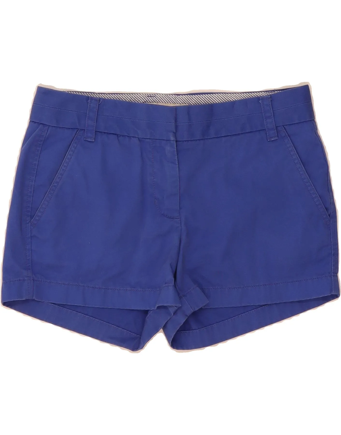 J. CREW Womens Chino Shorts US 2 XS W30  Blue Cotton Wrinkle Resistant Finish